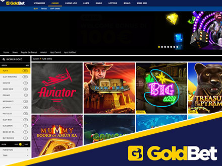 homepage del casino online Goldbet