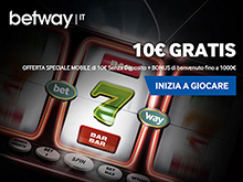 10€ gratis su betway mobile
