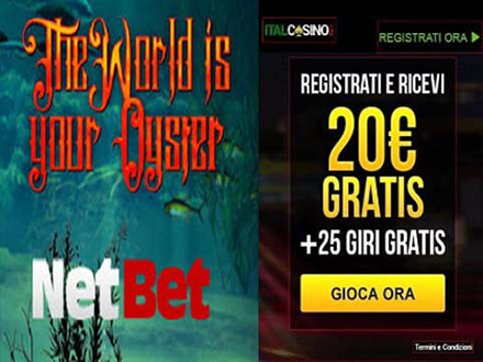 Promozione Scegli e vinci un bonus di NetBet Casino. Fino a 300€ gratis