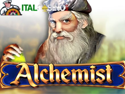 la slot machine Alchemist di Octavian Lab con l'alchimista e le pozioni magiche