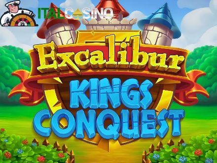 la slot Excalibur Kings Conquest di Push Gaming con il castello medievale e i cavalieri