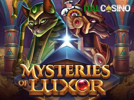 la slot Mysteries of Luxor di Push Gaming con la piramide al neon e le divinità egizie